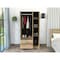 Tuhome Austral 3 Door Armoire with Drawers, Shelves, and Hanging Rod, Light Oak/Black CDW6598 - alternate 4